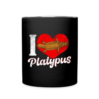 Schnabeltier - Tasse einfarbig - Schwarz - Vorne
