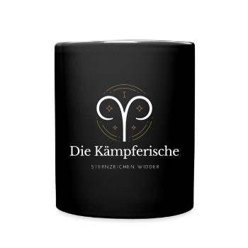 Widder Sternzeichen Logo Widder - Tasse einfarbig - Schwarz - Vorne