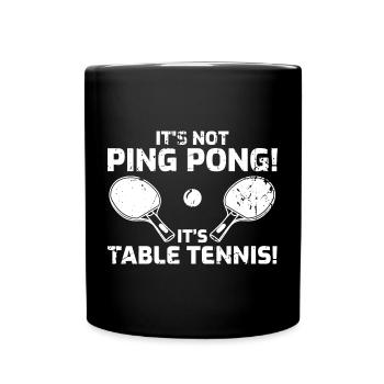 Tischtennis Witz - Tasse einfarbig - Schwarz - Vorne