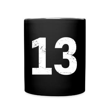 Cool Number 13 - 13 Years Old 13th Birthday Gift - Full Colour Mug - black - Front