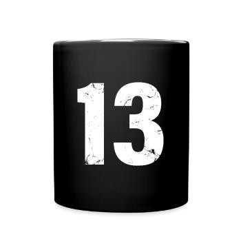 Cool Number 13 - 13 Years Old 13th Birthday Gift - Full Colour Mug - black - Front