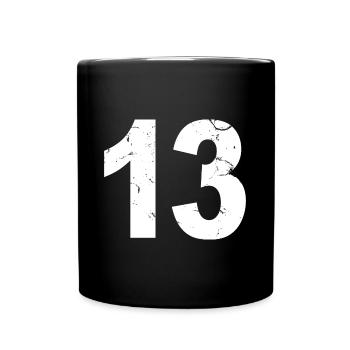 Cool Number 13 - 13 Years Old 13th Birthday Gift - Full Colour Mug - black - Front