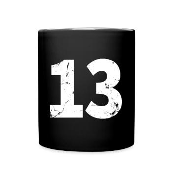 Cool Number 13 - 13 Years Old 13th Birthday Gift - Full Colour Mug - black - Front