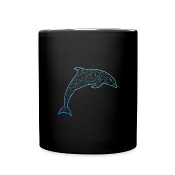 Delfin dolphin - Tasse einfarbig - Schwarz - Vorne