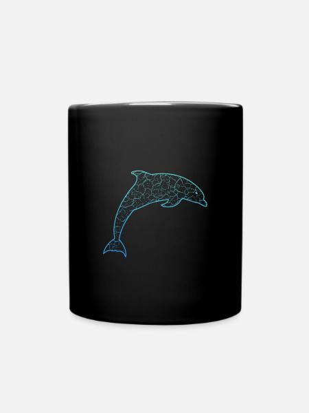Delfin dolphin - Tasse einfarbig - Schwarz