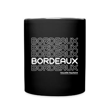 Bordeaux Neon Typo Mehrfach - Tasse einfarbig - Schwarz - Vorne