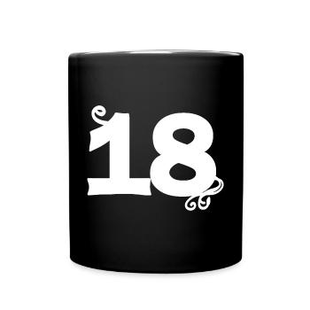 cooles Statement, 18 Blumenranken - Tasse einfarbig - Schwarz - Vorne