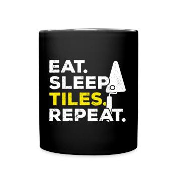 Tiler Tile Setter Tiles - Full Colour Mug - black - Front