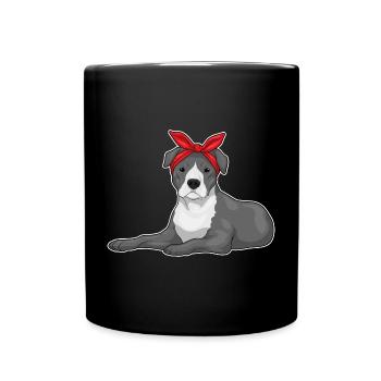 Arc de cheveux de pitbull - Mug uni - noir - Devant