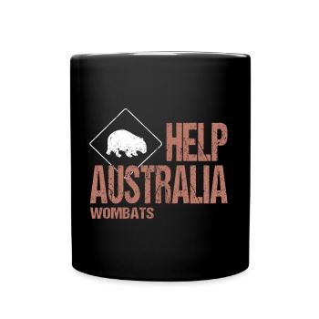 HELP AUSTRALIA WOMBATS - Tasse einfarbig - Schwarz - Vorne
