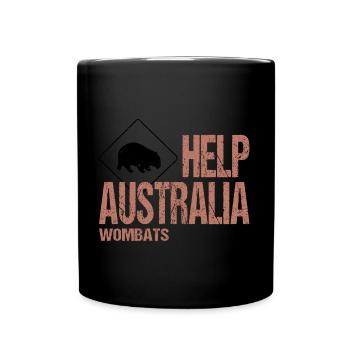 HELP AUSTRALIA WOMBATS - Tasse einfarbig - Schwarz - Vorne