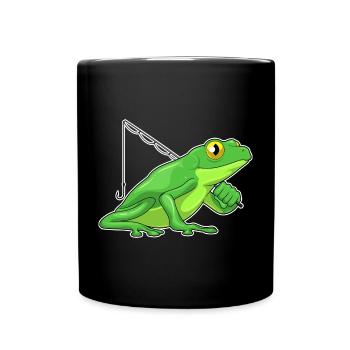 Canne à pêche Pêcheur Pêcheur Grenouille Canne à pêche - Mug uni - noir - Devant