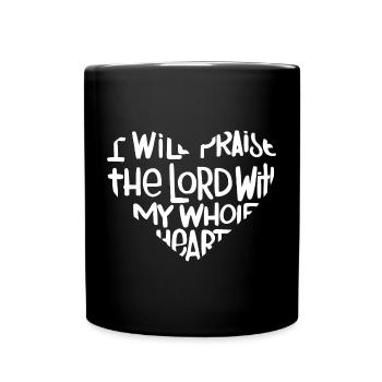 With my whole heart (dark) - Full Colour Mug - black - Front