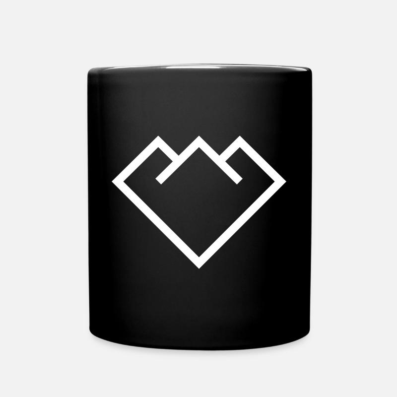 Berg weiß - Tasse einfarbig - Schwarz