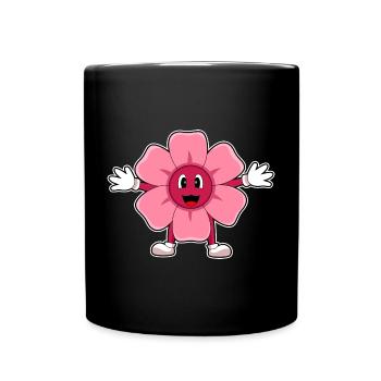 Fleur drôle - Mug uni - noir - Devant