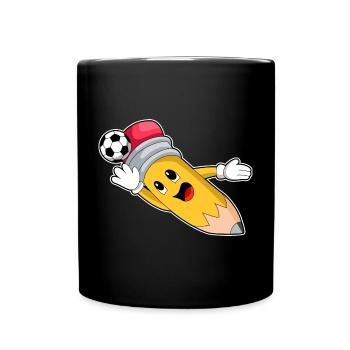 Pencil Soccer Player Soccer - Mug uni - noir - Devant