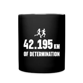 Marathon - 42,195 km de détermination - Mug uni - noir - Devant