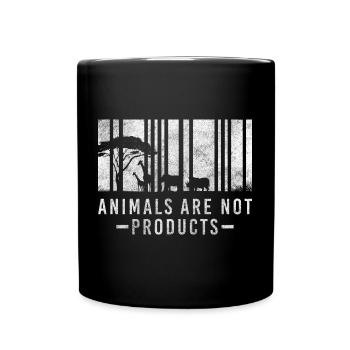 Tierfreund Vegetarier Retttung Fleischlos - Tasse einfarbig - Schwarz - Vorne