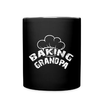 Der backende Großvater - Opa backt Brot - Tasse einfarbig - Schwarz - Vorne
