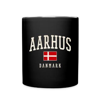 Aarhus Danmark Flag - Full Colour Mug - black - Front