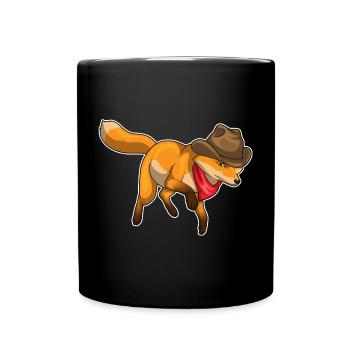 Fox Cowboy Cowboy Hat - Full Colour Mug - black - Front