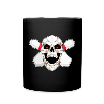 Quille de bowling en forme de crâne - Mug uni - noir - Devant