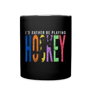 Rondelle de l’équipe de hockey - Mug uni - noir - Devant