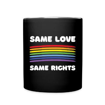 LGBTQ+ Pride Month - Gleiche Liebe. Gleiche Rechte. - Tasse einfarbig - Schwarz - Vorne