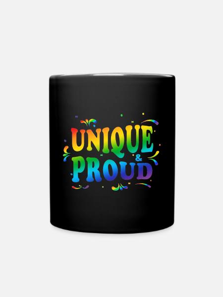 Unique Proud clr - Full Colour Mug - black