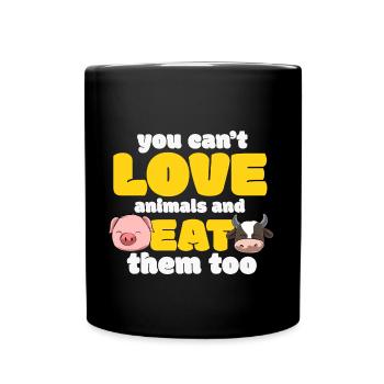 Tierrechte Tierschutz Vegan Vegetarier Tierfreund - Tasse einfarbig - Schwarz - Vorne