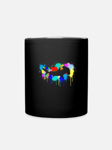 Hammerhead shark graf, organic scuba diving - Full Colour Mug - black