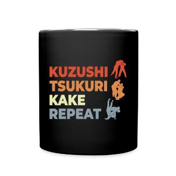 Judo Techniken - Tasse einfarbig - Schwarz - Vorne