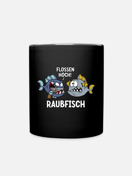 Raubfisch - Tasse einfarbig - Schwarz