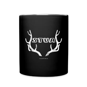 stua - stur, Österreichischer Dialekt, sturer Bock - Tasse einfarbig - Schwarz - Vorne