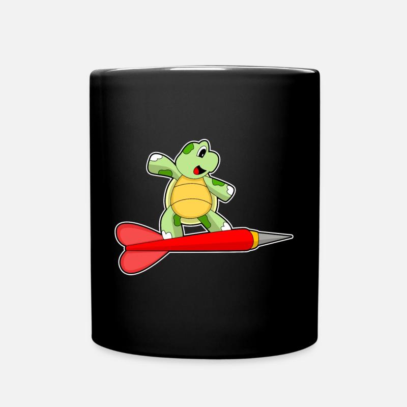 Schildkröte Dart Dartpfeil - Tasse einfarbig - Schwarz