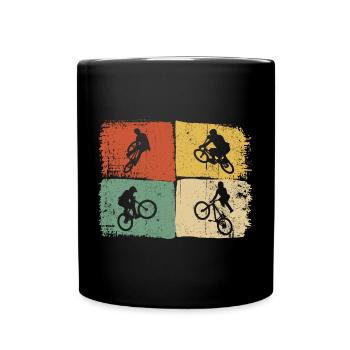 Silhouettes de quad sur blocs de couleur - Mug uni - noir - Devant
