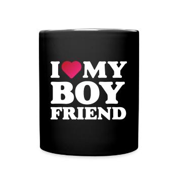 J’aime mon petit ami - Mug uni - noir - Devant