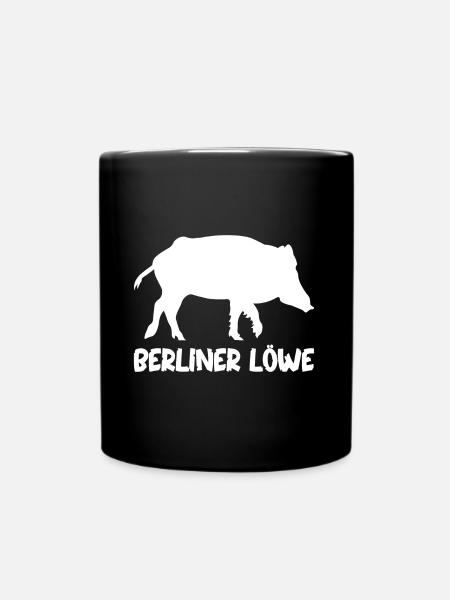 Wildschwein Löwe Berlin Verwechslung Irrtum Löwin - Tasse einfarbig - Schwarz