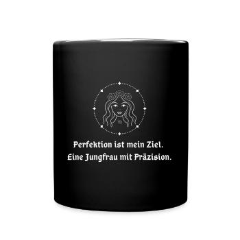 T-Shirt Sternzeichen Jungfrau Astrologie Horoskop - Tasse einfarbig - Schwarz - Vorne
