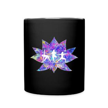 Yoga Flow Lotus Galaxy Buntes Design - Tasse einfarbig - Schwarz - Vorne