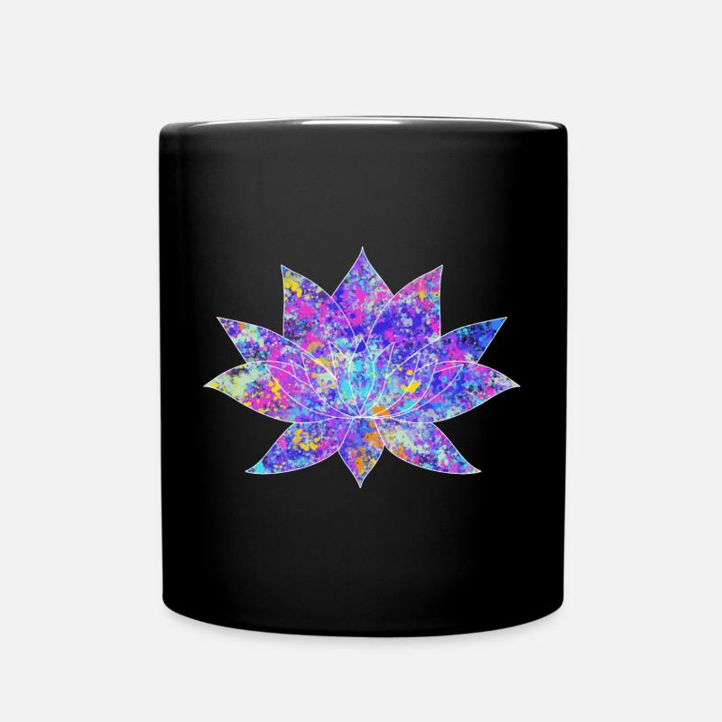 Galaxy Lotus Flower Yoga Art - Tasse einfarbig - Schwarz