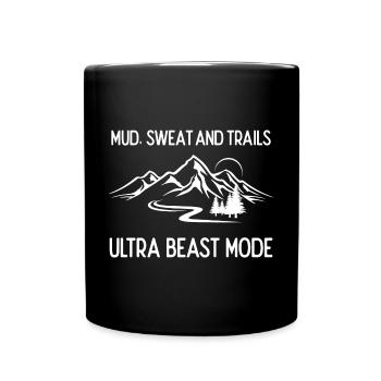 Ultra Running - Mud, Sweat and Trails - Full Colour Mug - black - Front