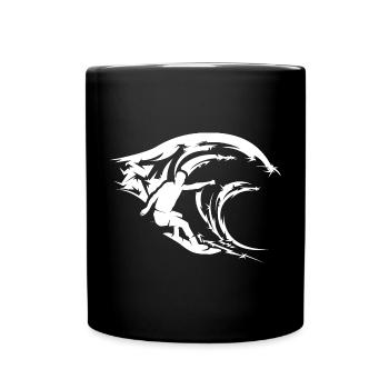 Surfing Waves Water Sea Surfer Symbol Icon - Full Colour Mug - black - Front