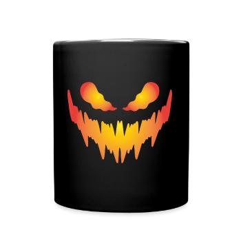 Fiery Pumpkin Face - Full Colour Mug - black - Front