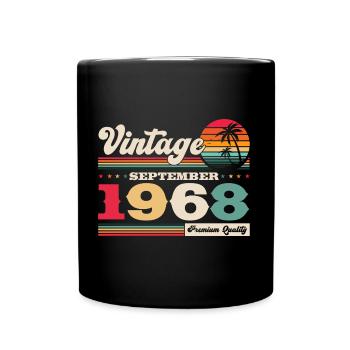 55ème Anniversaire Millésime Septembre Millésime 1968 - Mug uni - noir - Devant
