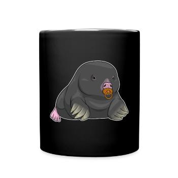 Tétine pour bébé taupe - Mug uni - noir - Devant