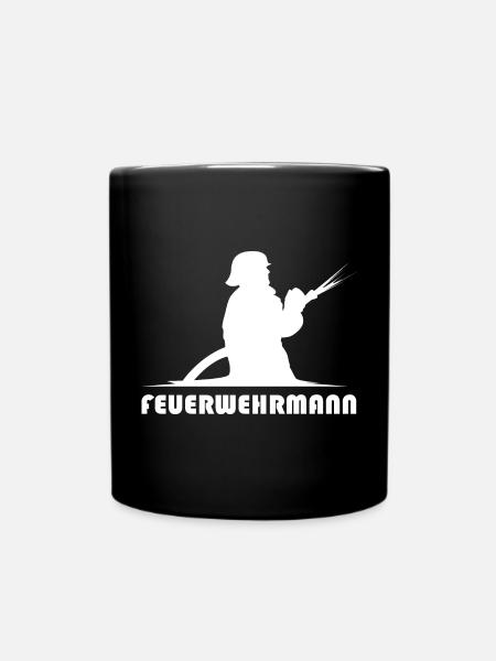 feuerwehrmann schlauch icon Feuerwehr Symbol Logo - Tasse einfarbig - Schwarz