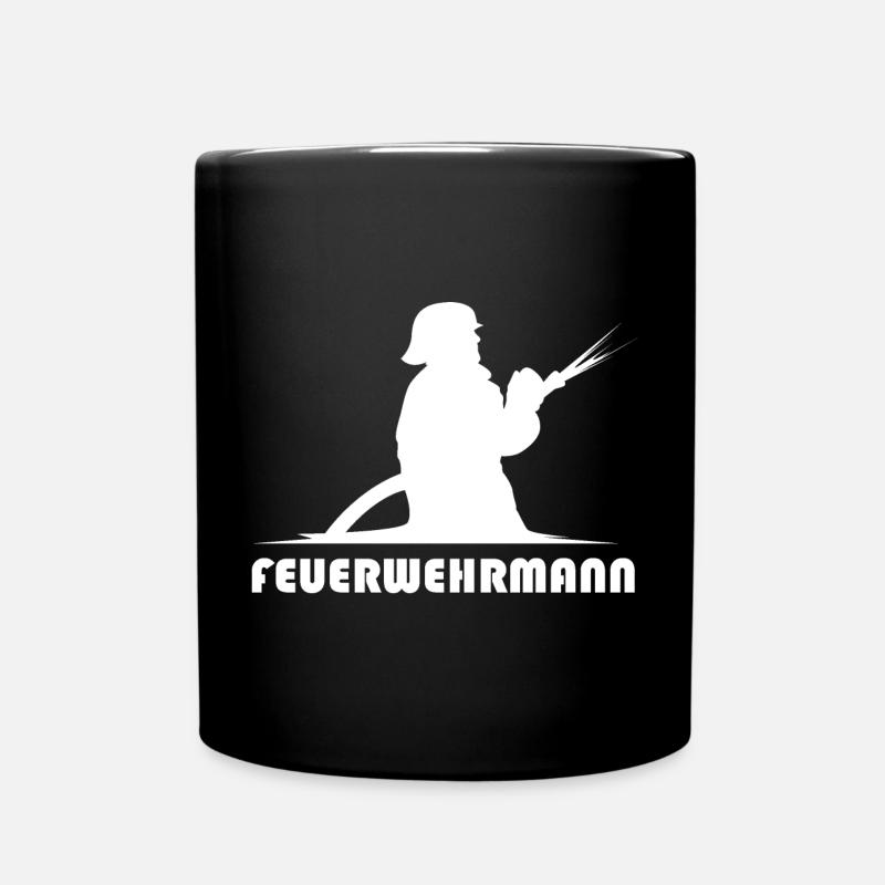 feuerwehrmann schlauch icon Feuerwehr Symbol Logo - Tasse einfarbig - Schwarz