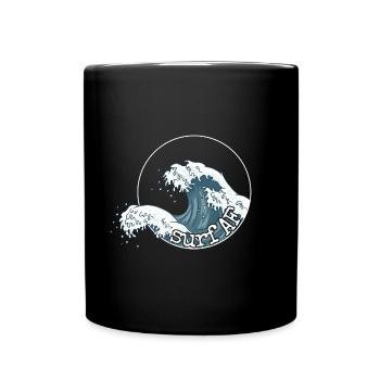 Surf AF Surfer on the Japanese wave - Full Colour Mug - black - Front