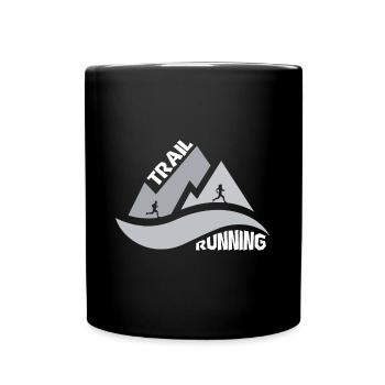 Trail Running Mountains Man Woman - Full Colour Mug - black - Front